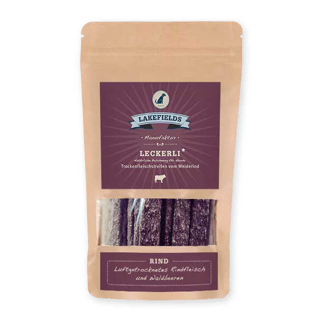 Lakefields Trockenfleischstreifen Weiderind